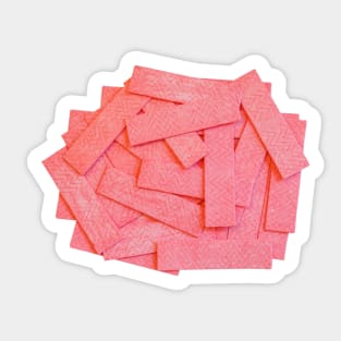 Pink Strawberry Bubblegum Strips Pile Photograph Sticker